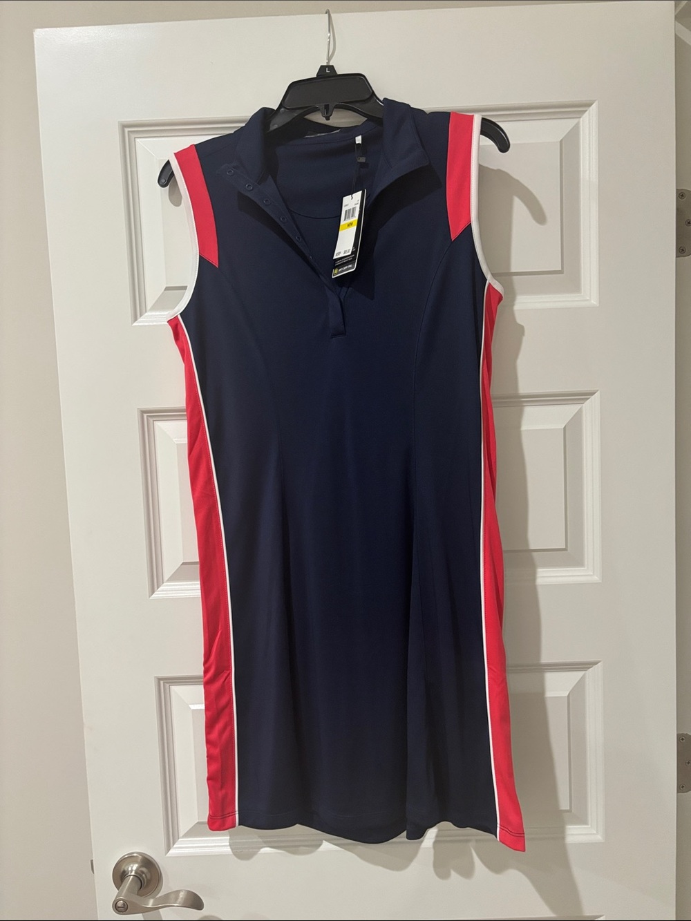 Callaway Navy Blue and Red Sleeveless Golf Dress